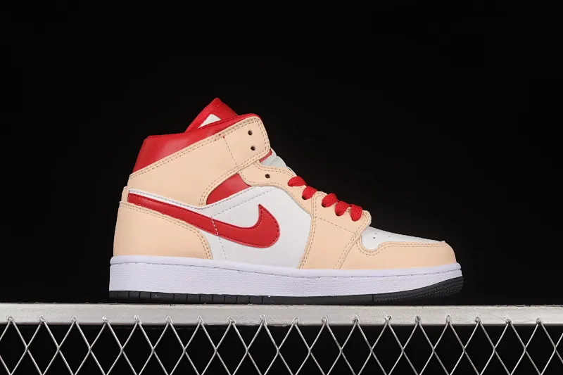 All categories Air Jordan Jordan series basketball shoes Air Jordan 1 Mid Air Jordan AJ1 Mid AJ1 Joe 1 white yellow red mid-top basketball shoes 554725-201